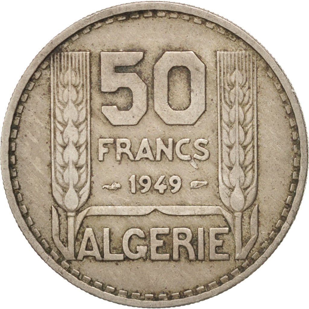 Algeria, 50 Francs, 1949, Paris face