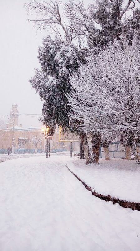 Jour de neige ,  vu sur la vieille poste ( Geryville ) El bayadh Centre ville
