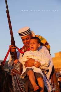 Cavalier avec son fils à la Waada d'El Malah وعدة المالح (W. Ain Temouchent)