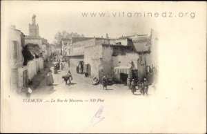 Ancienne photo de Tlemcen : Rue de Mascara