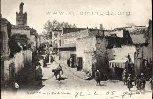 Ancienne photo de Tlemcen : Rue de Mascara (envoyée en 1905)