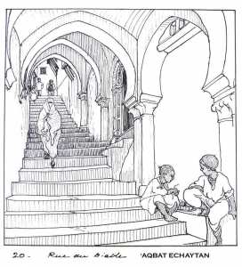 Croquis de la Casbah par Paul Guion : Rue du Diable (Aqbet Echaytan)