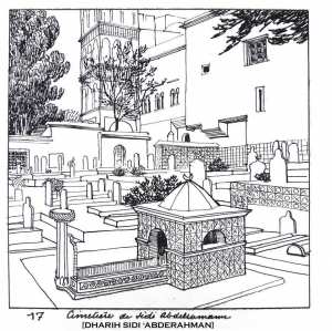 Croquis de la Casbah par Paul Guion : Cimetière Sidi Abderrahmane