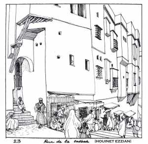 Croquis de la Casbah par Paul Guion : Houinet Ezzian