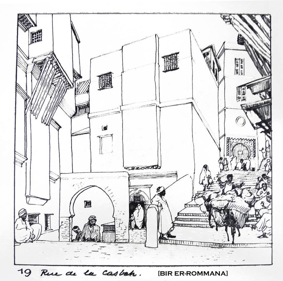 Croquis de la Casbah par Paul Guion : Bir Erromana