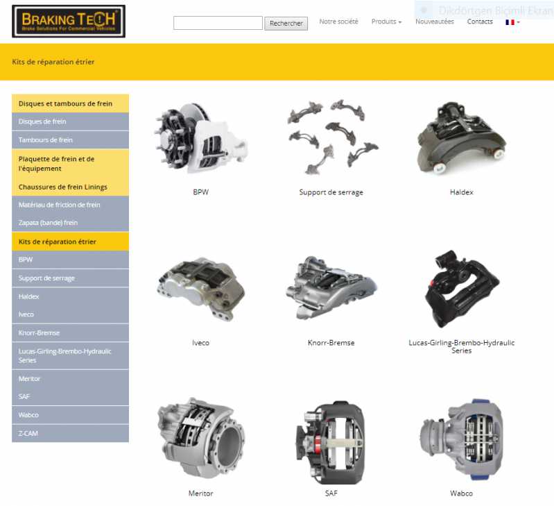 Pieces de rechange et kits de réparation de l'étrier de frein des poids lourds bus camions remorques