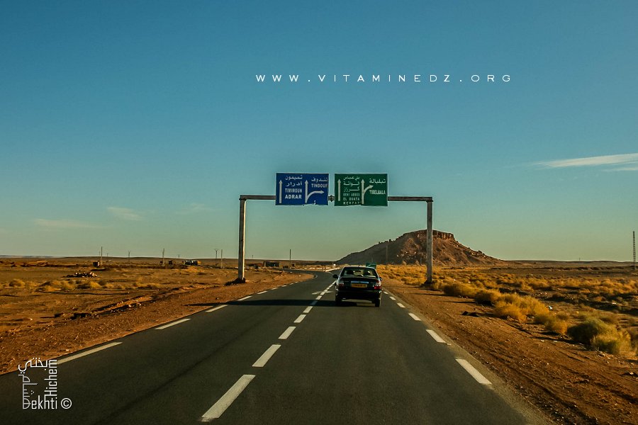 RN6 vers Adrar et Tindouf ... Plaque Tabelbala