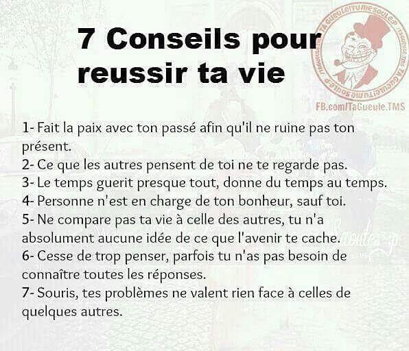 7 conseils pour réussir ta vie