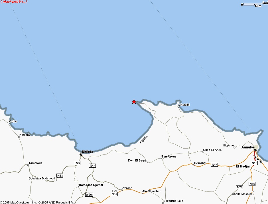 Carte du golfe de Skikda