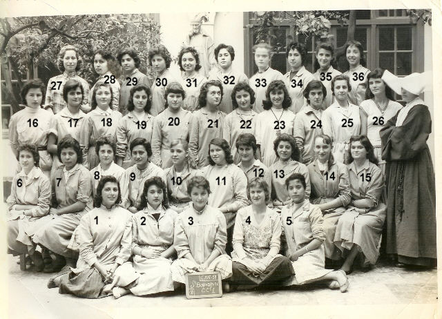 Ecole St Bonaventure ( Alger ) Cours commercial 1ère année à l'école St Bonaventure rue Yusuf au champ de manouvre
