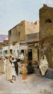 Claus Emile (1849 - 1924) Ecole : Belgique - Quartier arabe à Tlemcen (1879)