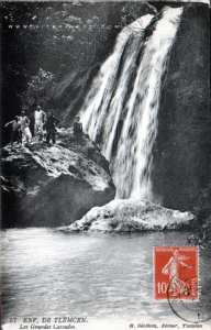 TLEMCEN (ALGERIE) BAIGNADE aux GRANDES CASCADES en 1920