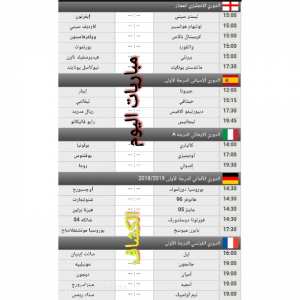 مباريات الدوريات الخمسة الكبرى اليوم السبت