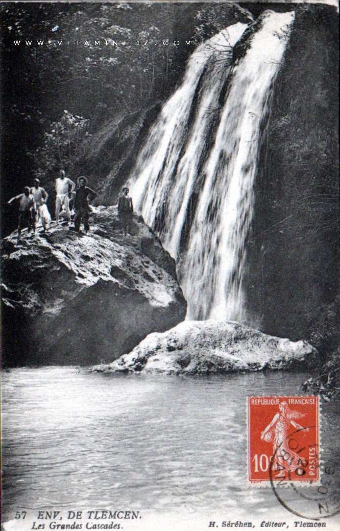 TLEMCEN (ALGERIE) BAIGNADE aux GRANDES CASCADES en 1920