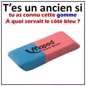 A quoi servait le coté bleu de cette gomme?