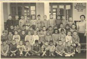 1958 - Cours préparatoire . 1958 - 1959 - Ecole de montpensier