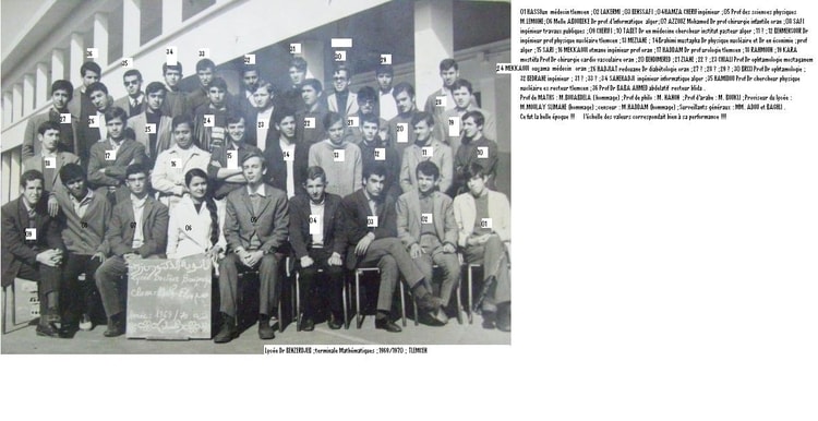 1969 - Terminale math ; tlemcen  - Docteur benzerdjeb