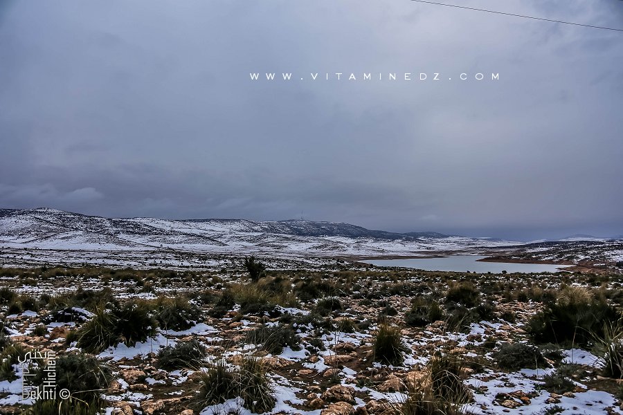 Tlelmcen, Barrage de Mefrouche au milieu d'un manteau de neige