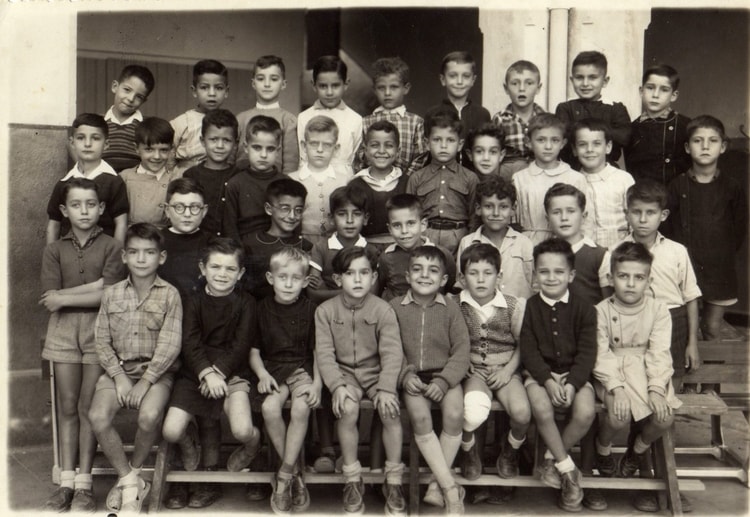 1955 - Cour élémentaire 1ere année MR HARTANI - Ecole bonnier