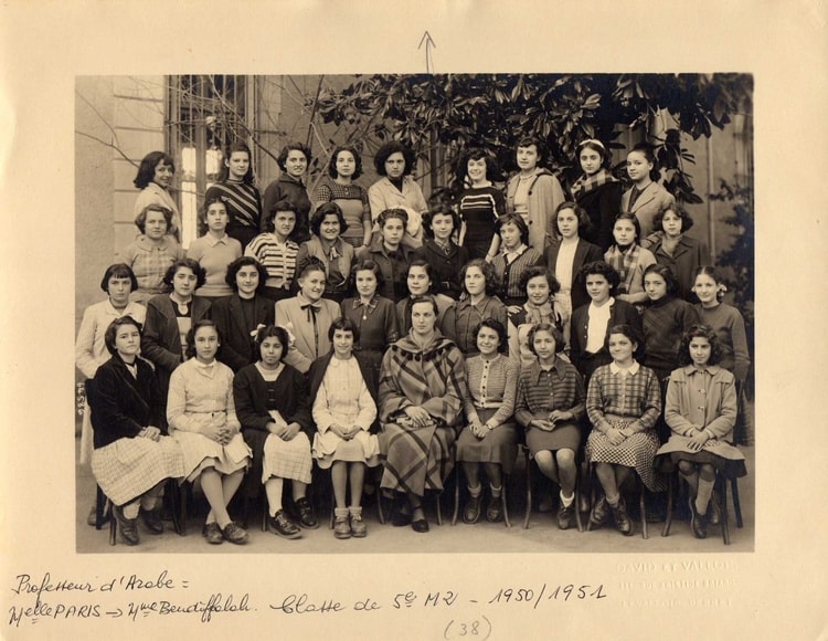 1950 - 5ème M 2 - Lycée de jeunes filles de blida