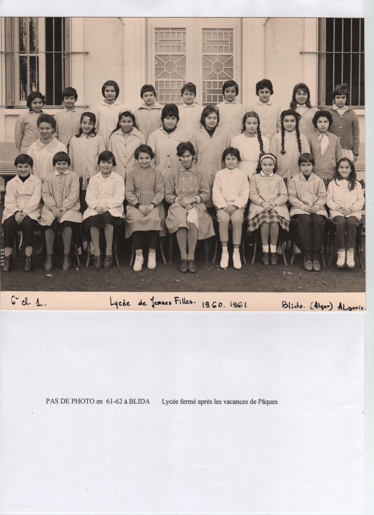 1961 - 6ième - Lycée de jeunes filles de blida