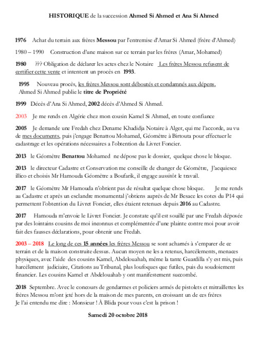 42 Ans  Historique d'un heritage