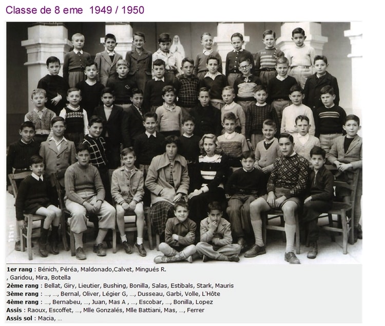 1950 - Classe de 8eme - Ecole sonis