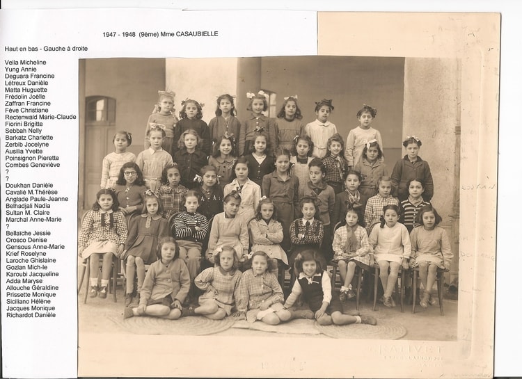 1947 - 9ème classe de Mme CASAUBIELLE - Lycée laveran