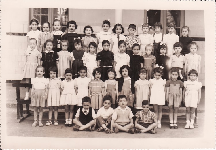 1958 - Classe enfantine  Melle Manca - école ampere