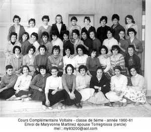 1961 - 5ème 1960-61 - College voltaire