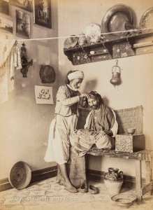 Photographe inconnu, barbier arabe vers1870