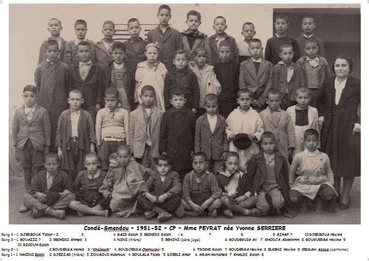 1952 - CP - Ecole communale de condé-smendou
