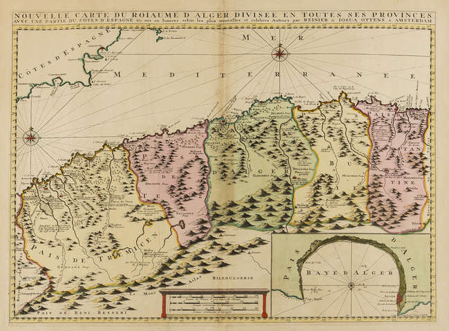Ancienne carte de l'Algérie 1871
