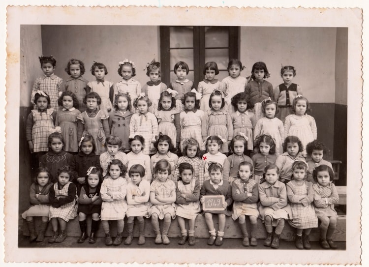 1949 - Ecole de filles de Demonte -Cours préparatoire - Ecole primaire de delmonte