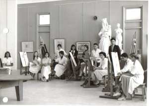 1965 - ENABA-COURS DE DESSIN,La date est incertaine, quelqu'un se reconnaitra peut-etre? - école des beaux arts d'alger