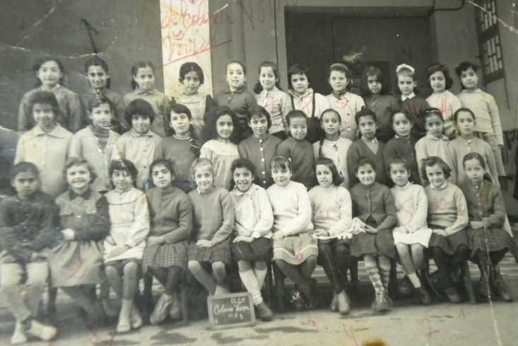 1961 - Classe de melle Pujot - Ecole colonne voirol