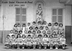 1955 - Cours Elémentaire - Ecole saint vincent de paul de la rue montesquieu
