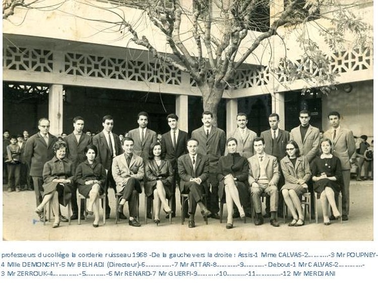 1968 - Professeurs CEG la corderie(1968-1969) - La corderie