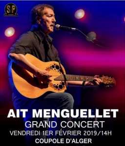 Concert d’Aït Menguellet à la Couple d’Alger le 1er février