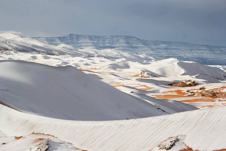 Algérie - Ain Safra et ses dunes de sable sous la neige !