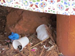 Détritus partout au petit perdreau