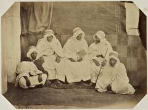 Brahïm ben Chaïla, Kaddour ben Saharaoui, Ben Mokthar, Agha des Surela, El Hadj el Ouzza, ex-agha de Saïda, El Maaziz, cheik des Surela (Photo rare)