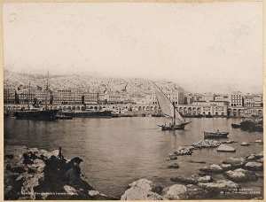 Alger. Vue générale à l'entrée du port d'Alger (Photo rare)