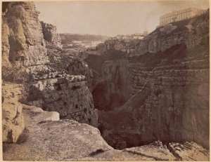 Constantine. Le ravin de Sidi Mecid et la voûte du Rhummel  (Photo rare)
