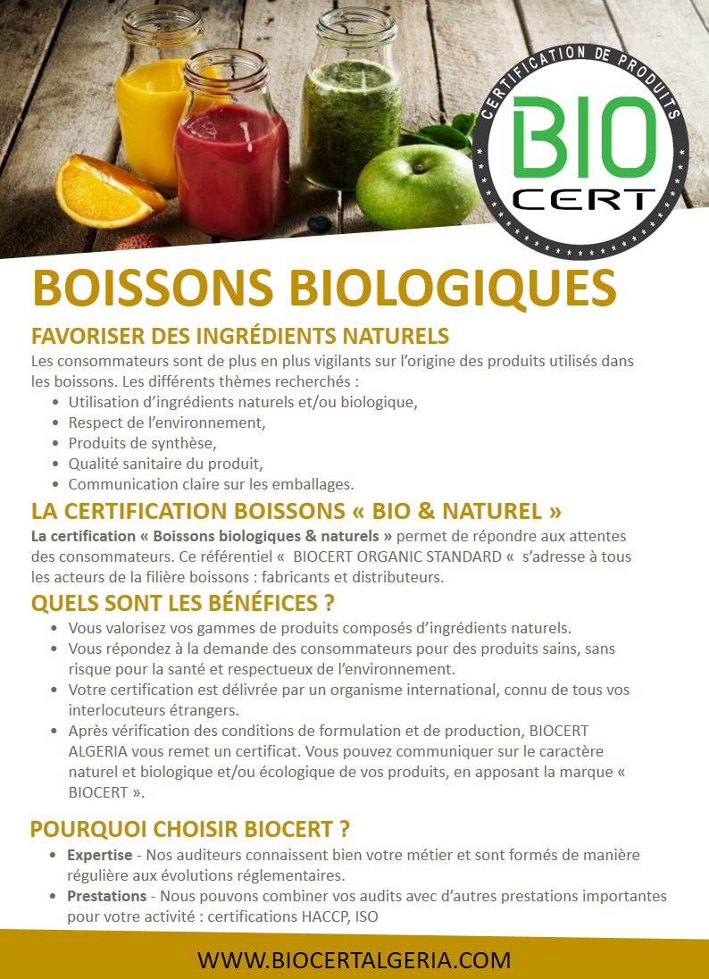 Boissons biologique