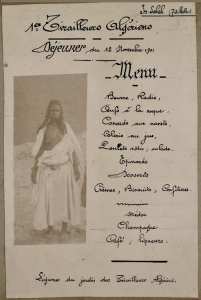 1er Tirailleurs algériens. Déjeuner du 12 novembre 1901 (Photo rare)