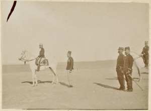 Commandant Laperrine. Maréchal des logis Joly. Docteur Blan. Lieutenant Cabon (Photo rare)
