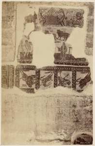 Tebessa. Mosaïque de la Salle des Jeux (thermes romains) (Photo rare)