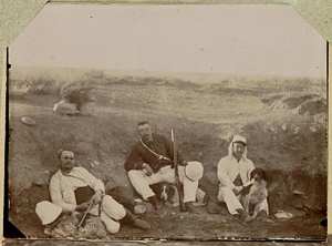 Algérie. [Militaires de retour de la chasse dont Jules Meyer au centre] (Photo rare)