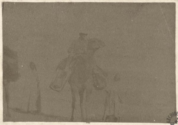 [Un cavalier sur un dromadaire] (Photo rare)